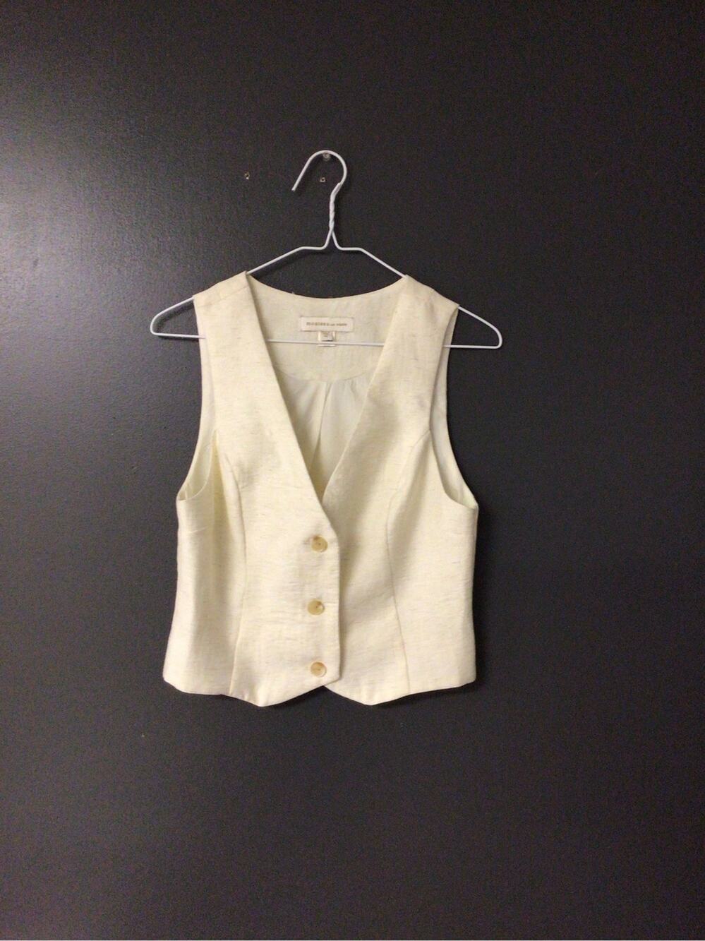 Women's Monteau Linen Blend V-Neck Vest Sleeveless